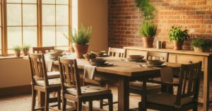 Aranżacja jadalni w stylu rustykalnym 2026: Twój ciepły azyl